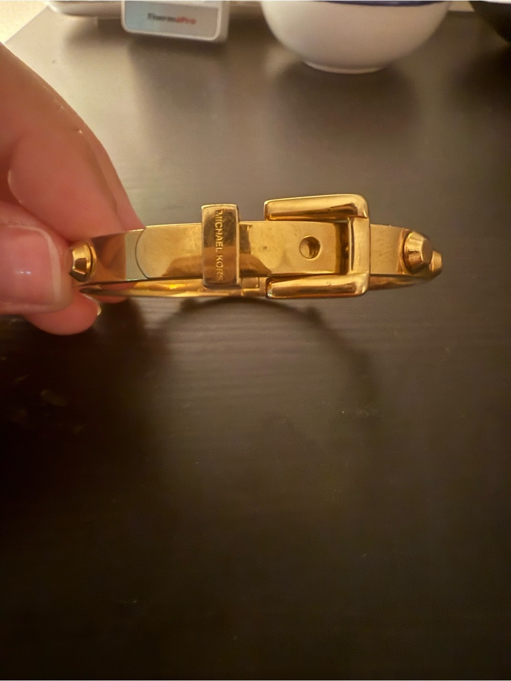 Michael Kors Gold Buckle Hinge Bracelet Bangle